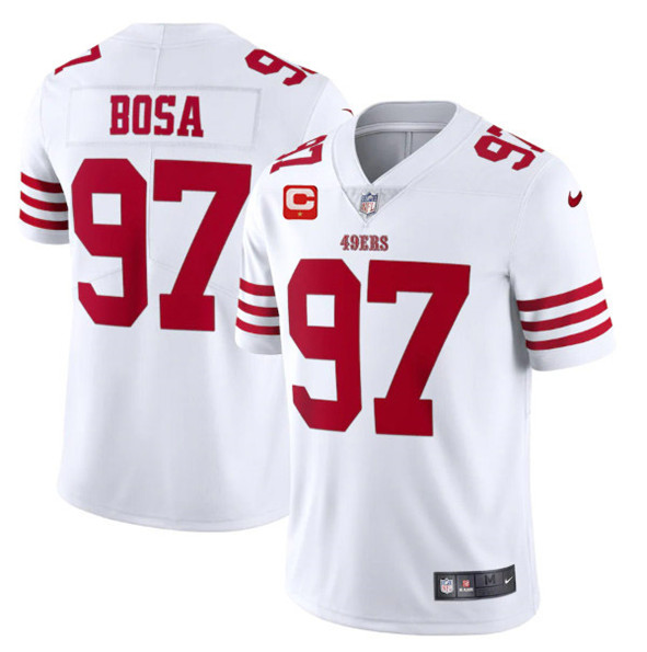 Men's White San Francisco 49ers #97 Nike Bosa 2022 With 1-Star C Patch Vapor Untouchable Limited Stitched Football Jersey